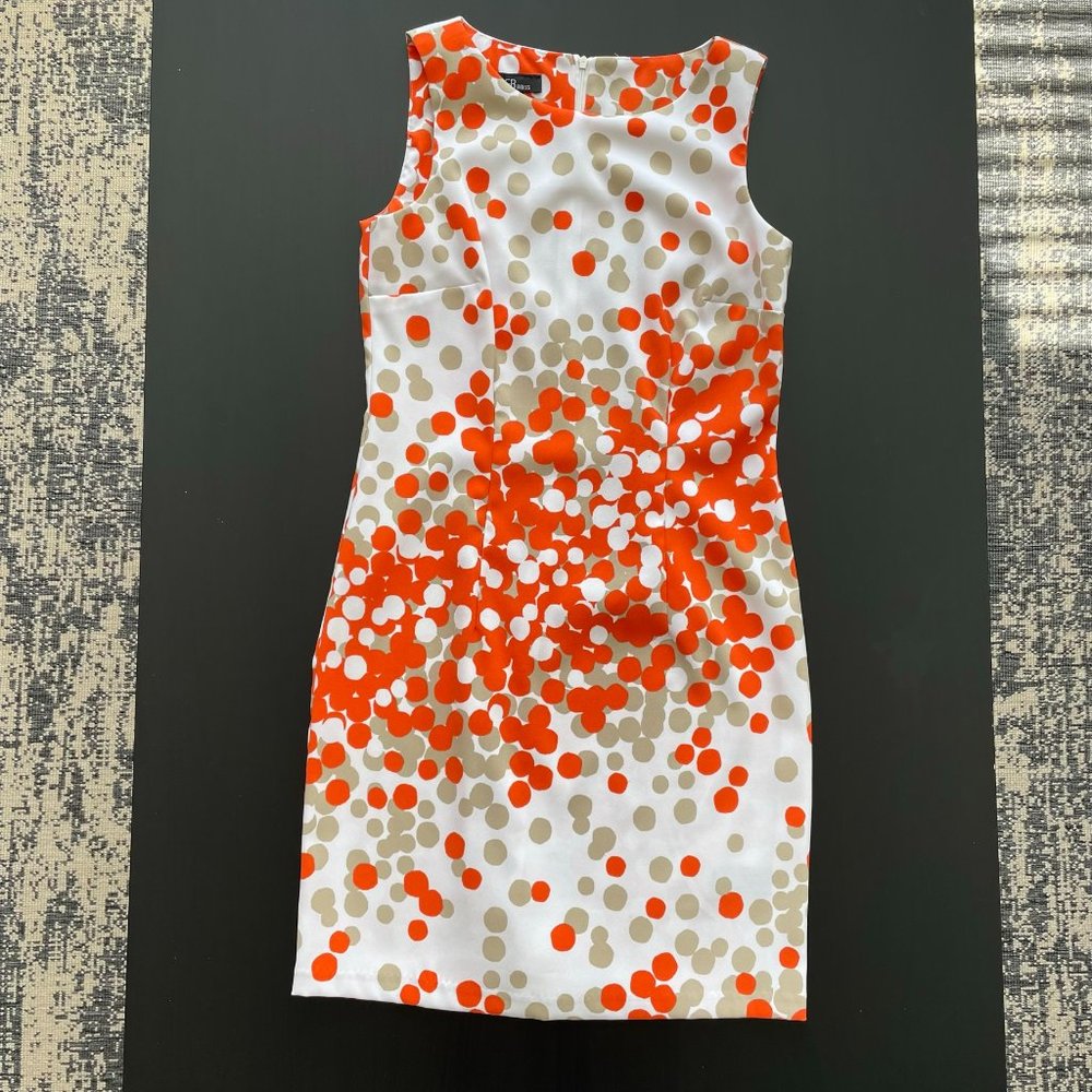 AGB Dress, Orange, Beige, and White Dress; Womens Size 6 | Ready to Ship